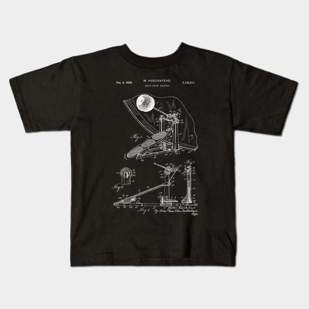 Percussion Player Gift Patent Art 1938 Kids T-Shirt by MadebyDesign